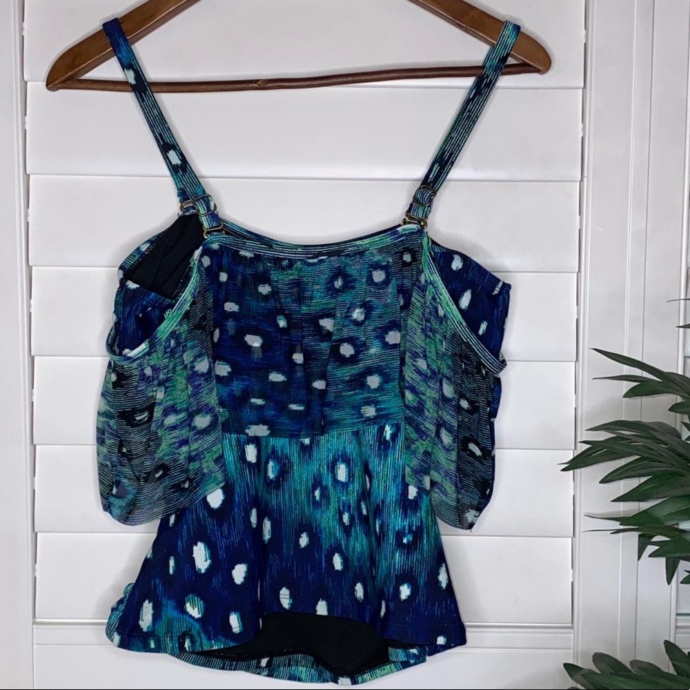 NWOT St. Tropez Leopard Print 4-in-1 Swim Top - Picture 4 of 6